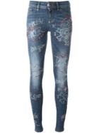 Philipp Plein Don T Say A Word Jeans, Women's, Size: 25, Blue, Cotton/spandex/elastane
