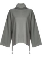 G.v.g.v. Milano Ribbed Bow High Neck Sweater - Grey