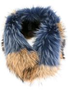 Mr & Mrs Italy Furry Scarf, Blue, Racoon Fur