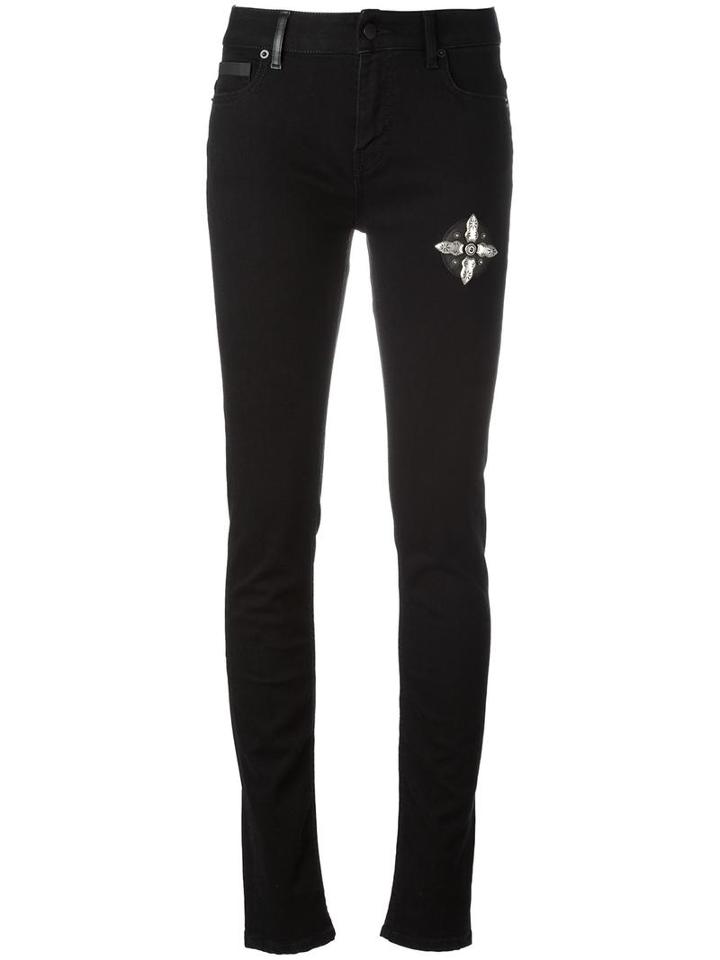 Marcelo Burlon County Of Milan Super Skinny Jeans, Women's, Size: 24, Black, Cotton/polyester/spandex/elastane/zamac