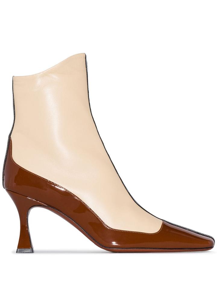 Manu Atelier Duck Panelled Ankle Boots - Neutral