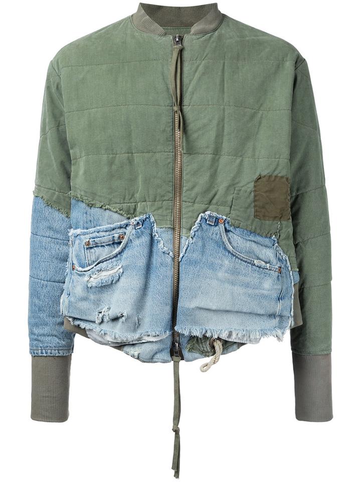 Greg Lauren - Patchwork Bomber Jacket - Men - Cotton - 2, Green, Cotton