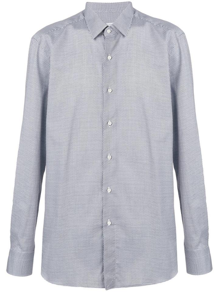 Boglioli Micro Print Shirt - Blue
