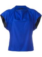 Slash Neck Top - Women - Silk/acetate/rayon - 38, Blue, Silk/acetate/rayon, Haider Ackermann