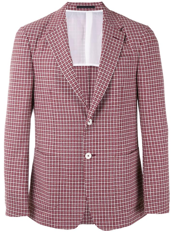 Z Zegna - Checked Blazer - Men - Linen/flax/polyamide/cupro/wool - 50, Red, Linen/flax/polyamide/cupro/wool