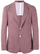 Z Zegna - Checked Blazer - Men - Linen/flax/polyamide/cupro/wool - 50, Red, Linen/flax/polyamide/cupro/wool