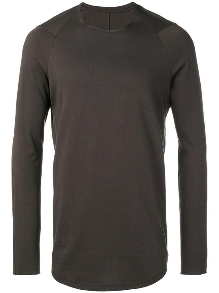 Devoa Round Neck Jersey Top - Beige Gray