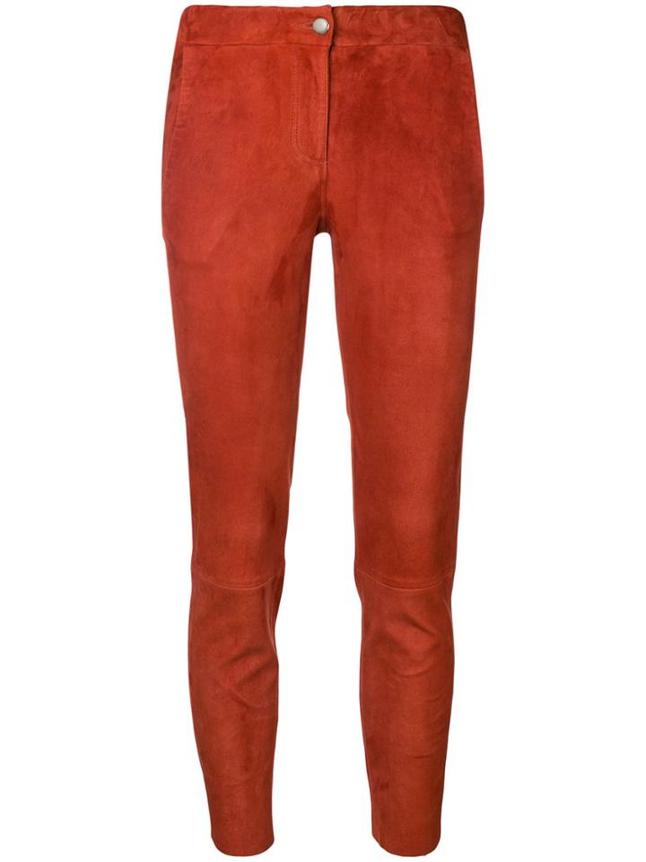 Arma Slim-fit Cropped Trousers - Red