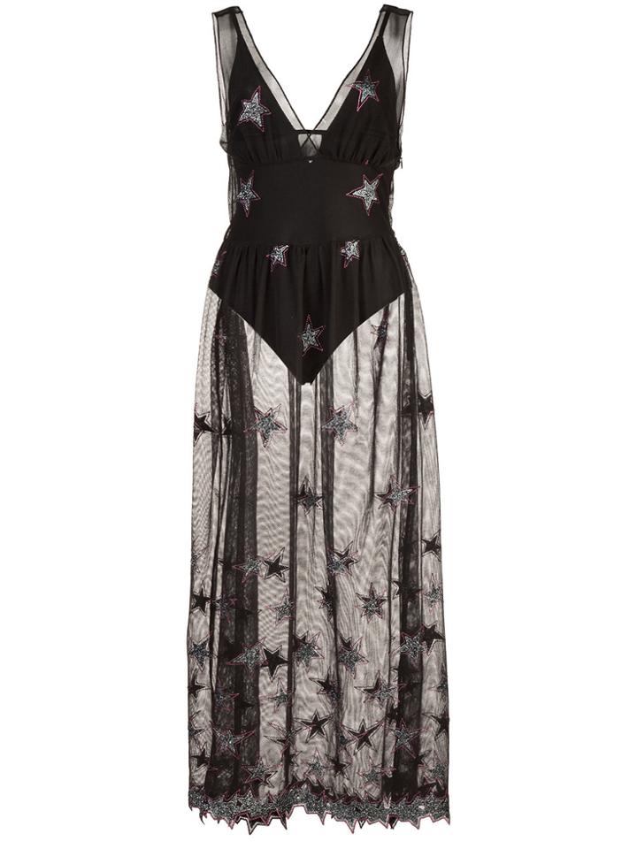 Fleur Du Mal Superstar V-neck Mesh Dress - Unavailable