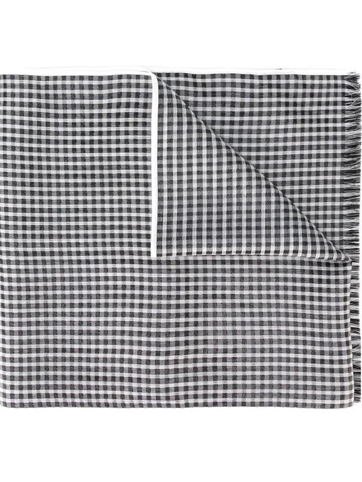 Paul Smith Checked Scarf, Men's, Black, Silk/polyester/viscose/acetate