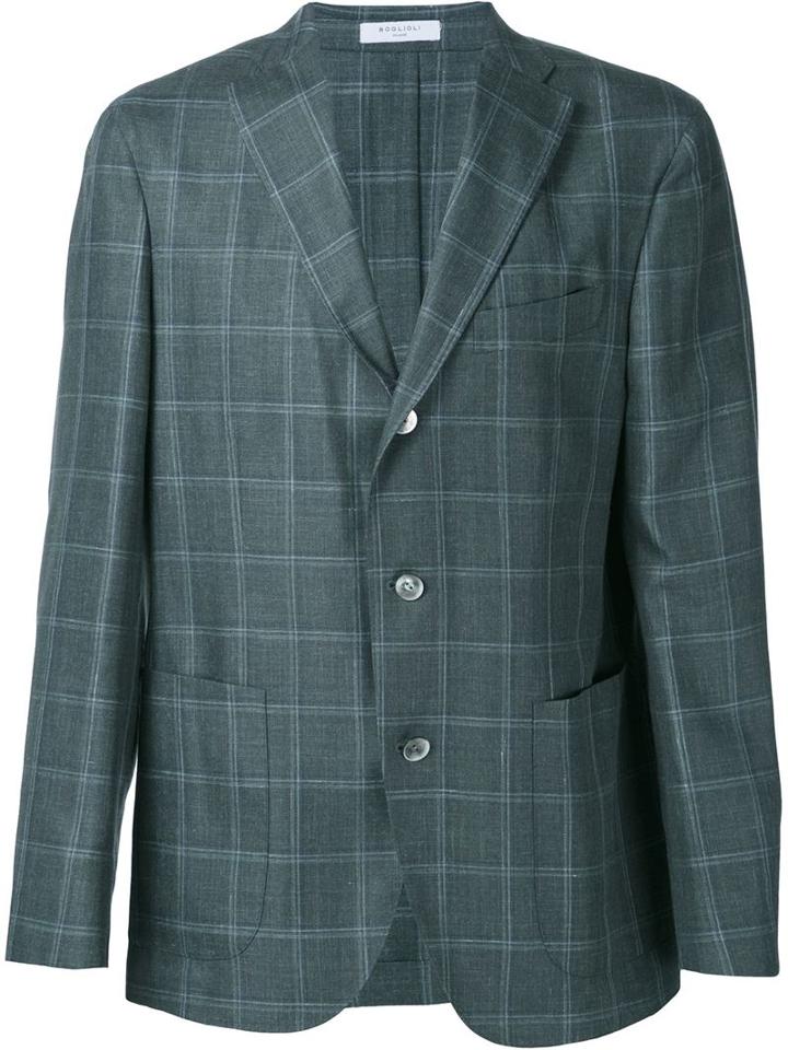 Boglioli Single Breasted Plaid Blazer