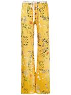 Alexis Floral Print Palazzo Trousers - Yellow & Orange