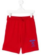 Moschino Kids Logo Print Track Shorts, Boy's, Size: 12 Yrs, Red