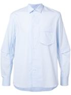 Oamc Layered Back Shirt, Men's, Size: Large, Blue, Cotton