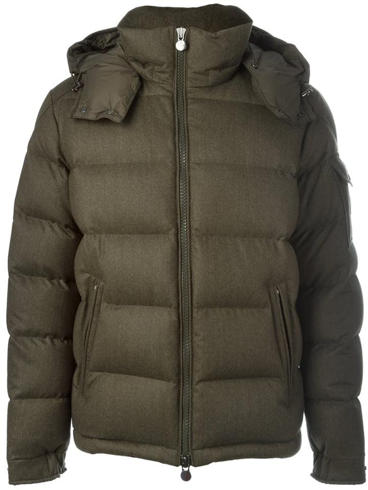 Moncler 'montgenevre' Padded Jacket, Men's, Size: 2, Green, Feather Down/polyamide/wool