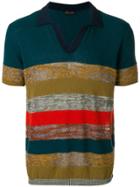Roberto Collina Striped Knitted Polo Shirt - Multicolour
