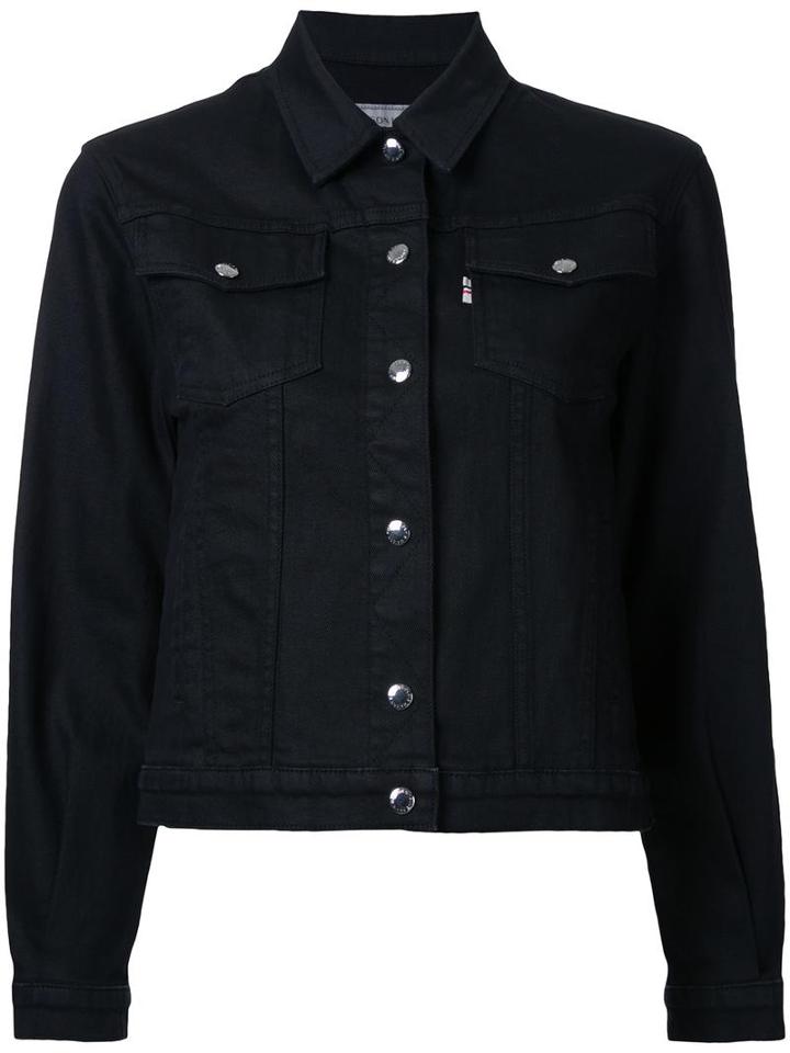 Maison Kitsuné Classic Denim Jacket, Women's, Size: Small, Black, Cotton/elastodiene