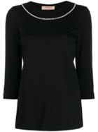Twin-set Faux-pearl Embellished Top - Black