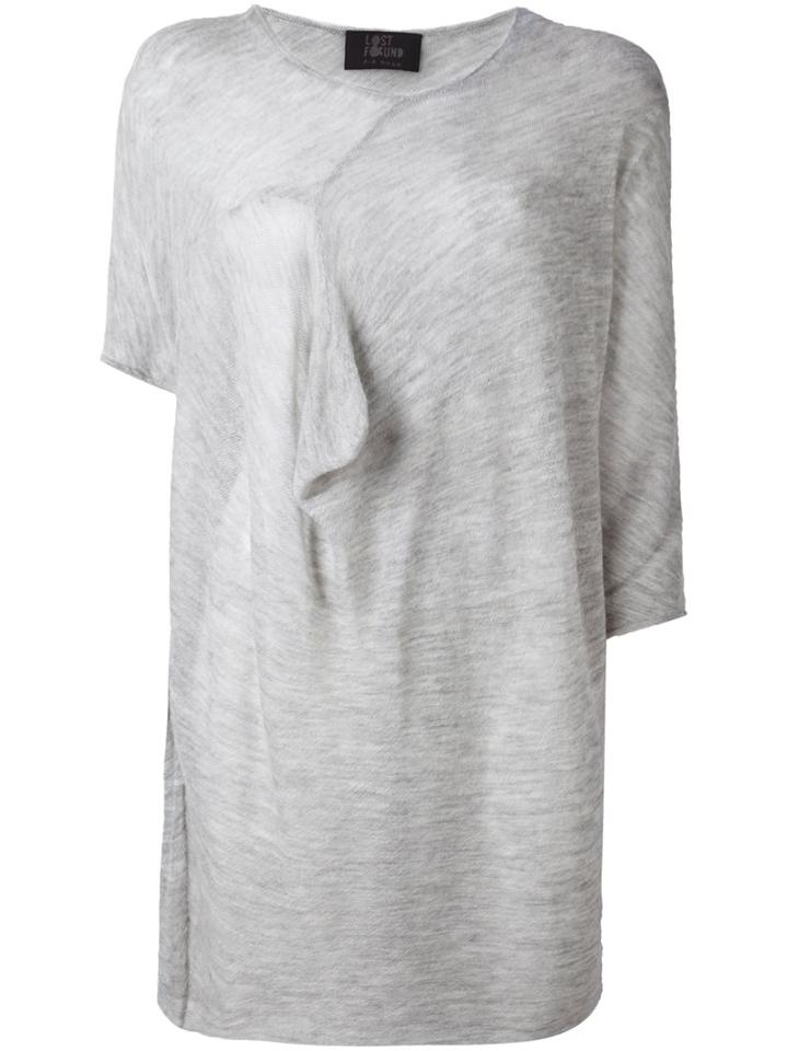 Lost & Found Ria Dunn Draped Knit Top, Women's, Size: Large, Grey, Polyamide/alpaca