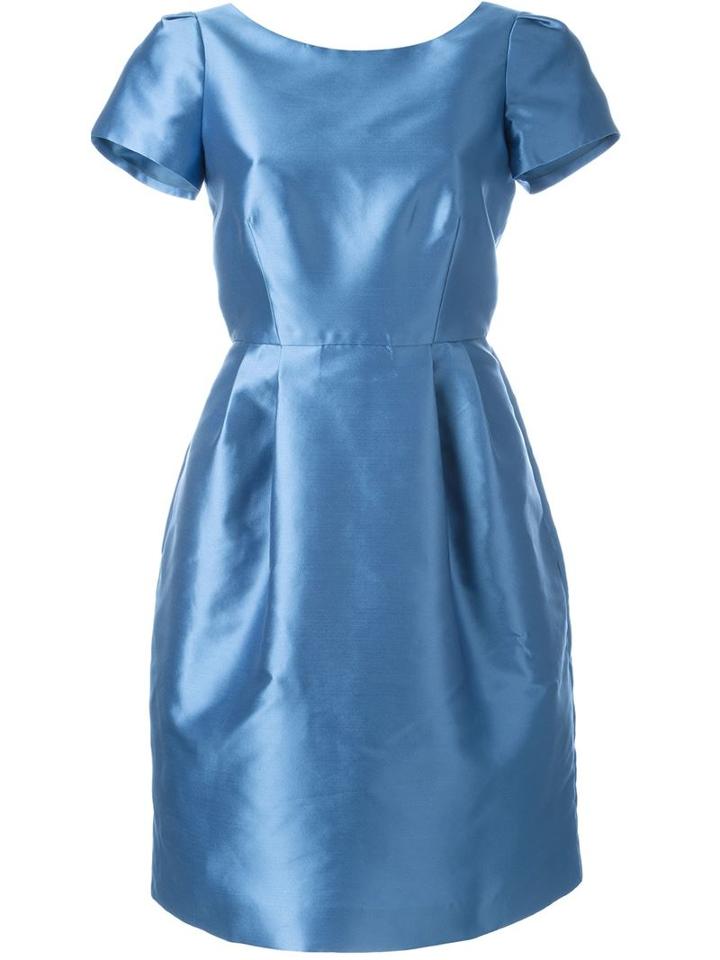 P.a.r.o.s.h. Scoop Back Dress, Women's, Size: Medium, Blue, Polyester/silk/acetate/viscose