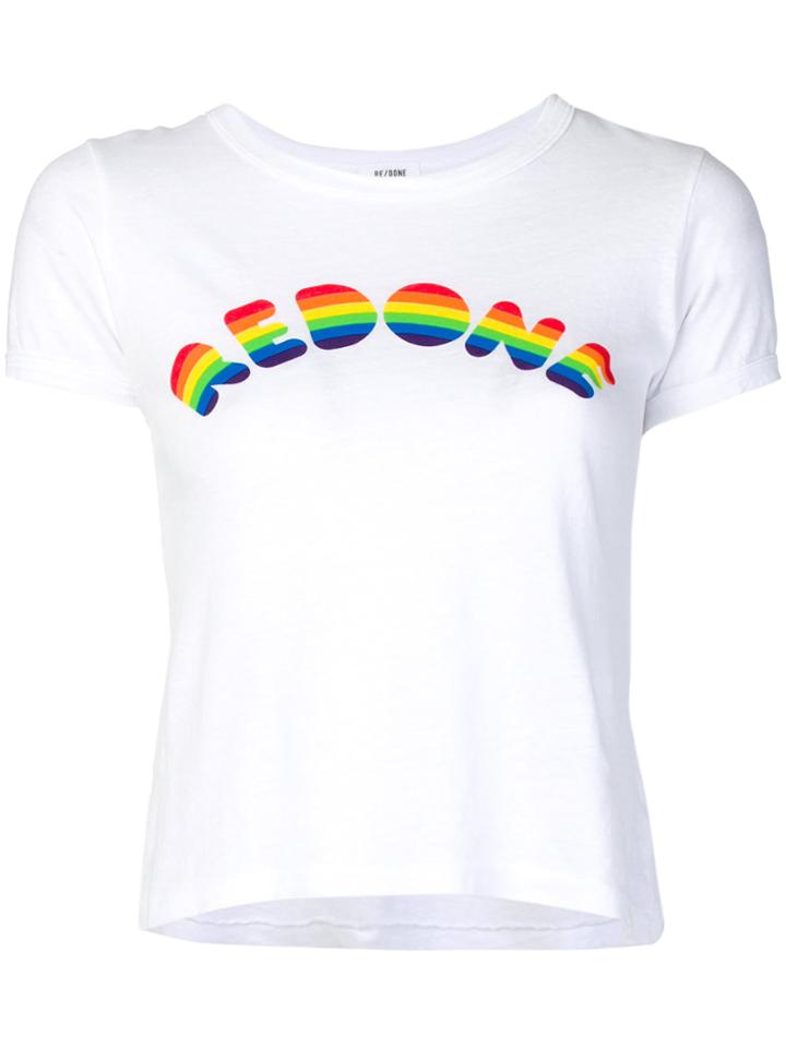 Re/done Rainbow Logo T-shirt - White