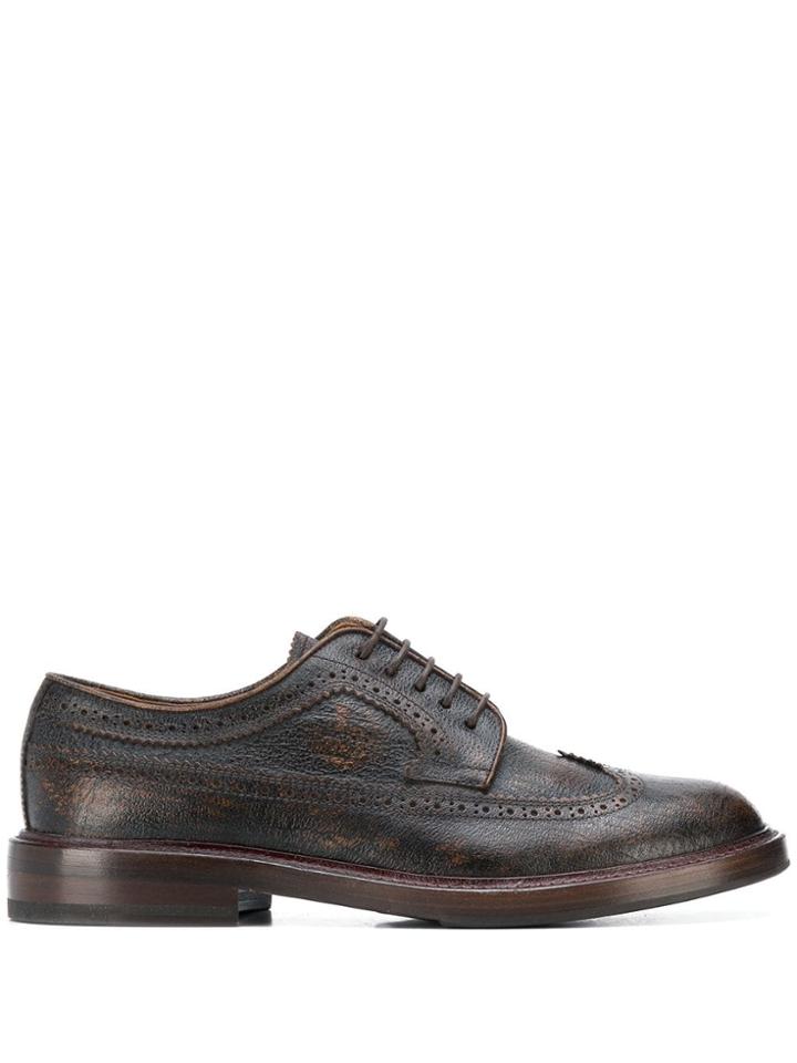 Brunello Cucinelli Textured Derby Shoes - Brown