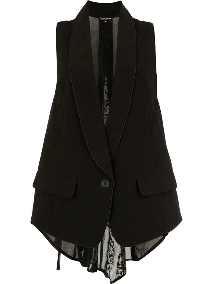 Ann Demeulemeester Sheer Back Waistcoat - Black