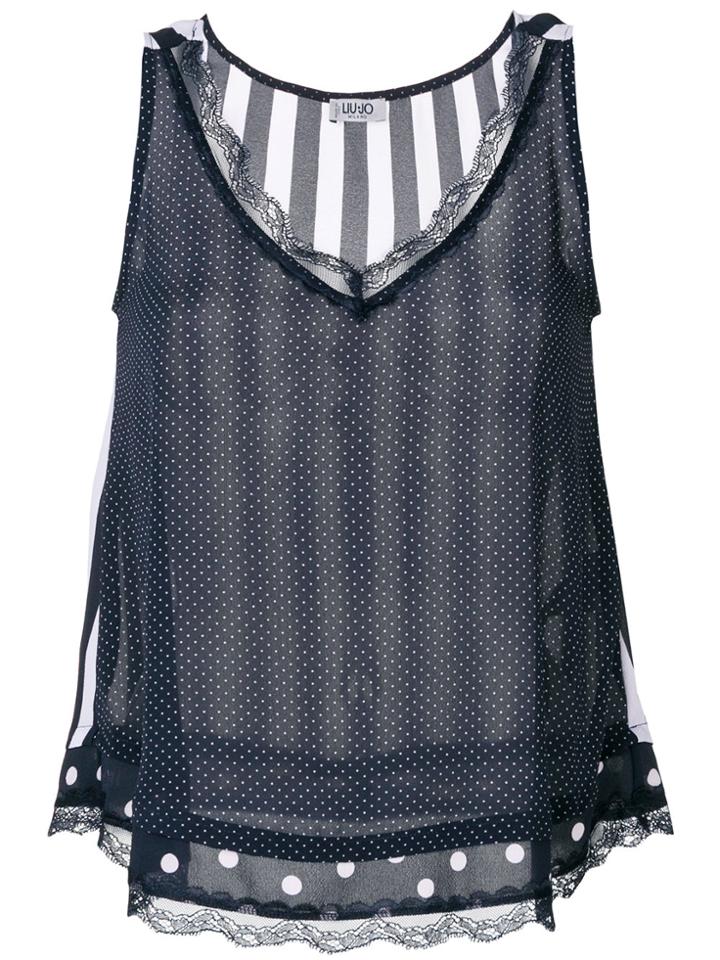Liu Jo Polka-dot Vest Top - Blue