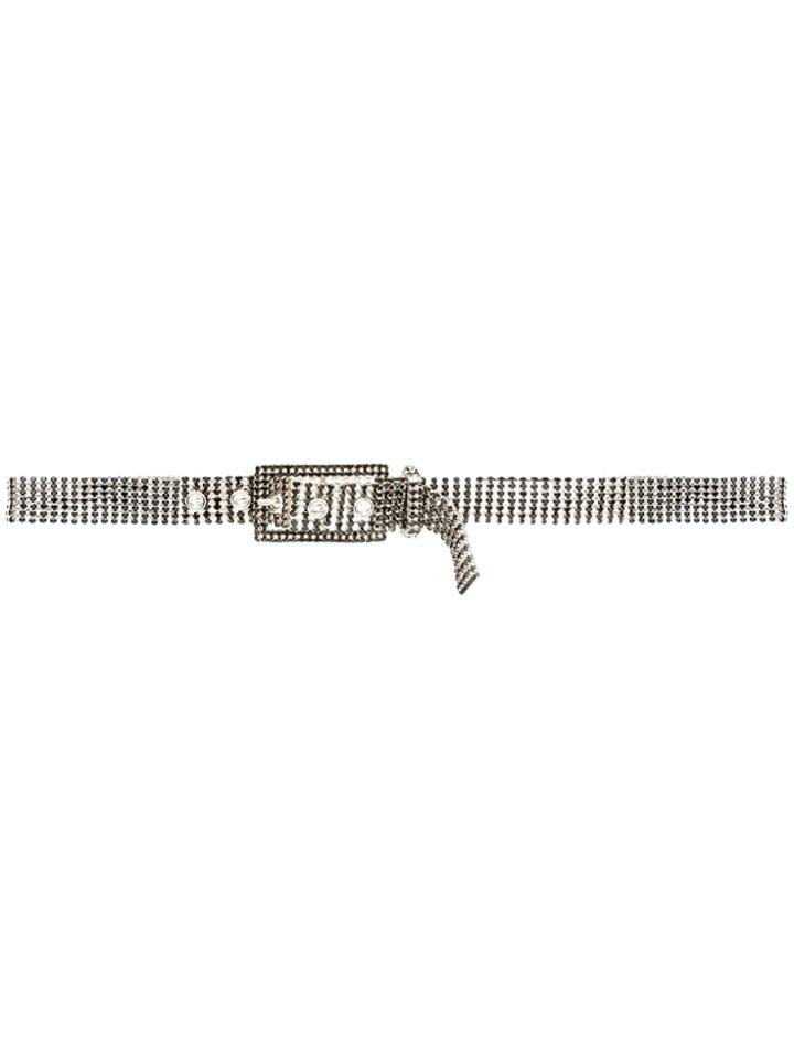 Miu Miu Crystal Embellished Belt - Black