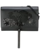 Saint Laurent Kate Monogram Shoulder Bag, Women's, Black, Calf Leather/pvc