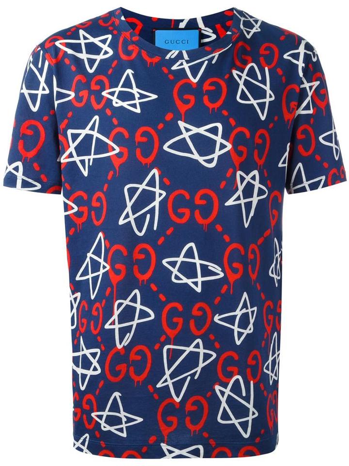 Gucci Gucci Ghost T-shirt, Men's, Size: Small, Red, Cotton
