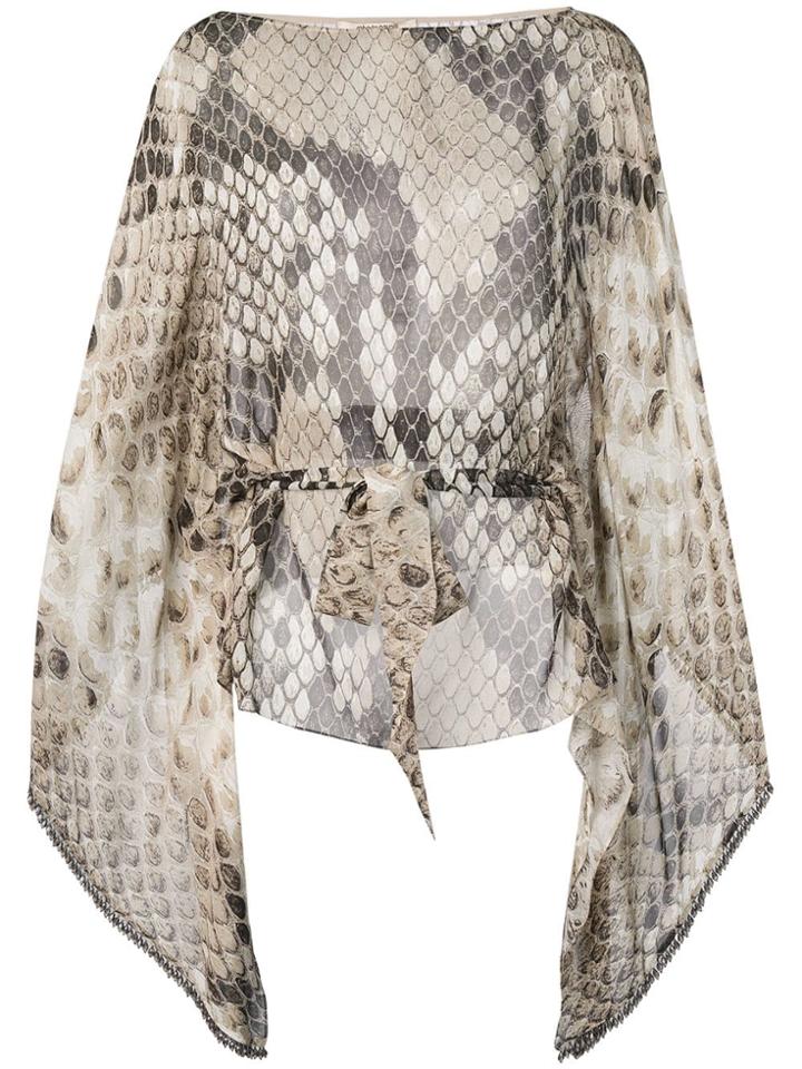 Roberto Cavalli Snakeskin Print Blouse - Neutrals