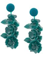 Oscar De La Renta Climbing Flower Earrings - Green