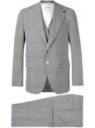Gabriele Pasini Embroidered Checked Suit - Grey
