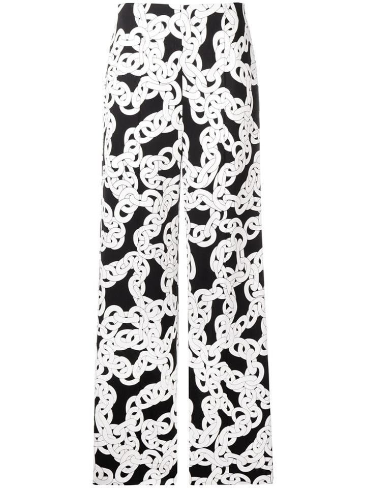 Dvf Diane Von Furstenberg High-waist Chain Print Trousers - Black