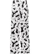 Dvf Diane Von Furstenberg High-waist Chain Print Trousers - Black