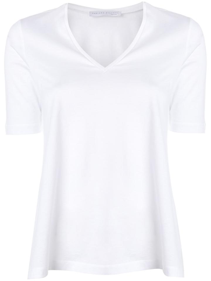Fabiana Filippi V-neck Knit T-shirt - White