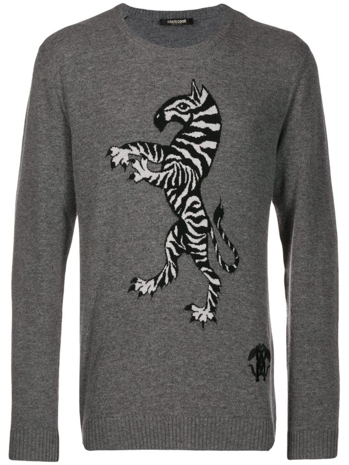 Roberto Cavalli Intarsia Knit Jumper - Grey