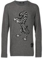 Roberto Cavalli Intarsia Knit Jumper - Grey