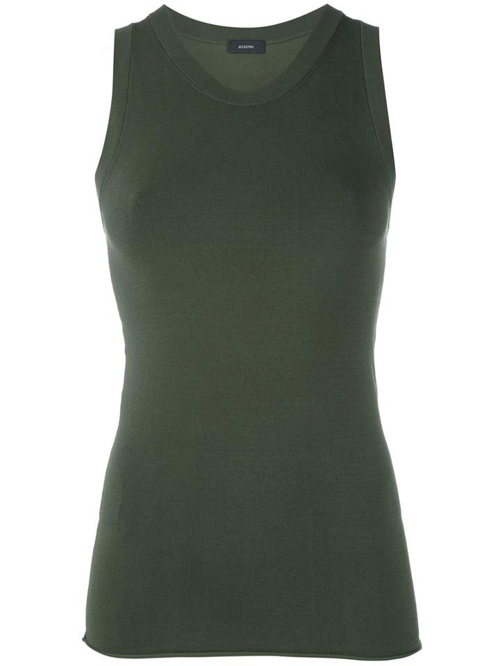 Joseph - Sleeveless Tank Top - Women - Viscose/nylon/spandex/elastane - L, Green, Viscose/nylon/spandex/elastane