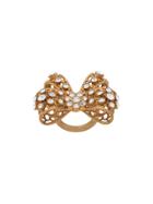Versace Embellished Bow Ring - Gold