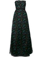 Rochas Printed Strapless Dress - Black