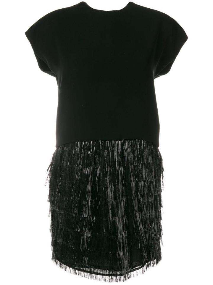 Balenciaga Pre-owned Fringed Cocktail Dress - Black
