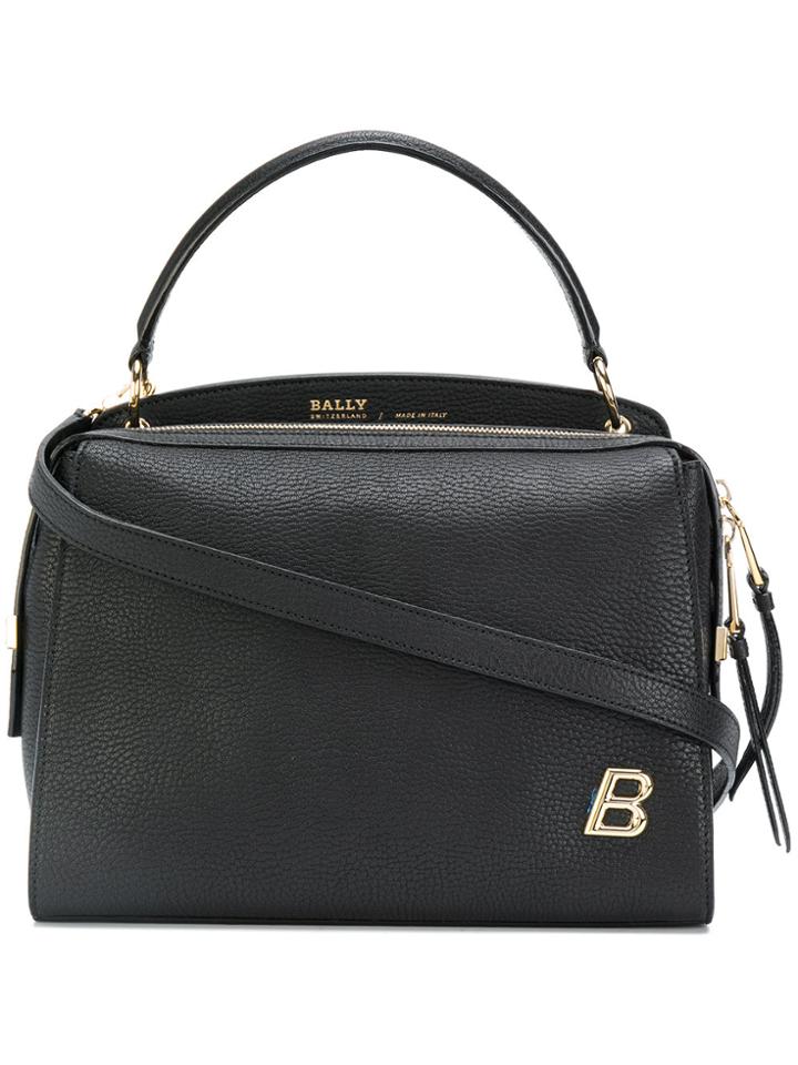 Bally Logo Plaque Shoulder Bag - Black