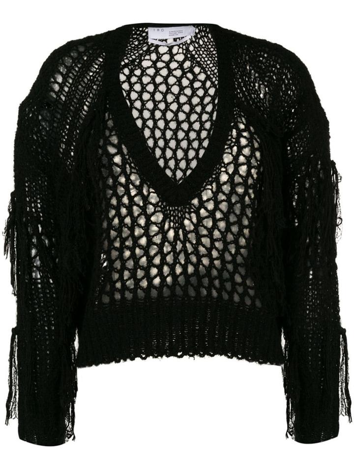 Iro Distressed Detail Sweater - Black