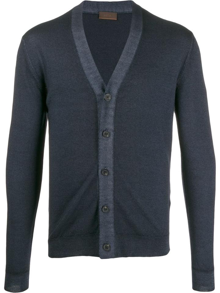 Altea Contrast Trim Cardigan - Blue