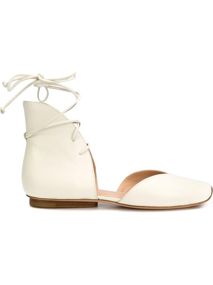 Derek Lam Sevilla Ballerinas, Women's, Size: 41, White, Nappa Leather
