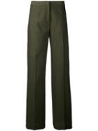 Tonello - Wide Leg Trousers - Women - Linen/flax/cupro/virgin Wool - 40, Green, Linen/flax/cupro/virgin Wool
