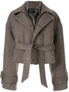 Rokh Layered-effect Houndstooth Jacket - Grey