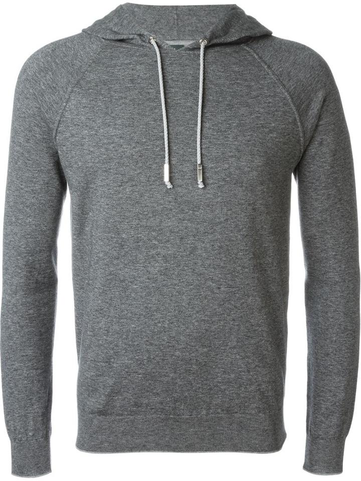 Eleventy Plain Hoodie, Men's, Size: Xl, Grey, Cotton